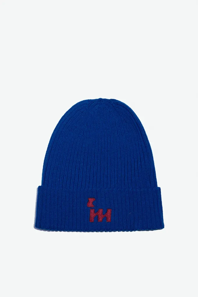 Gorro de canalé de lana merina azul marino - Gorro 100% francés